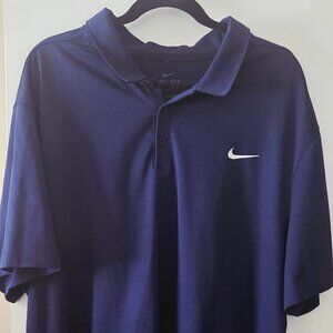 Men's Nike Dri-Fit Navy Blue Golf Shirt Size 3XL